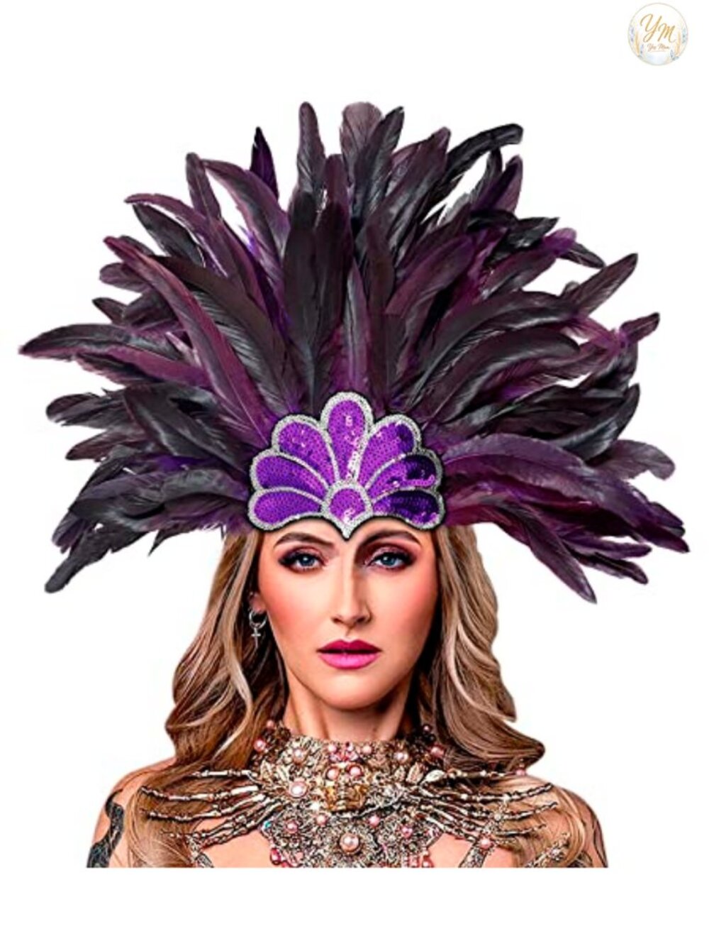 Feather Headpiece Showgirl Headdress Carnival Costume Accessory
